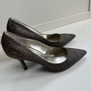 Nine West Gold Glitter Heels